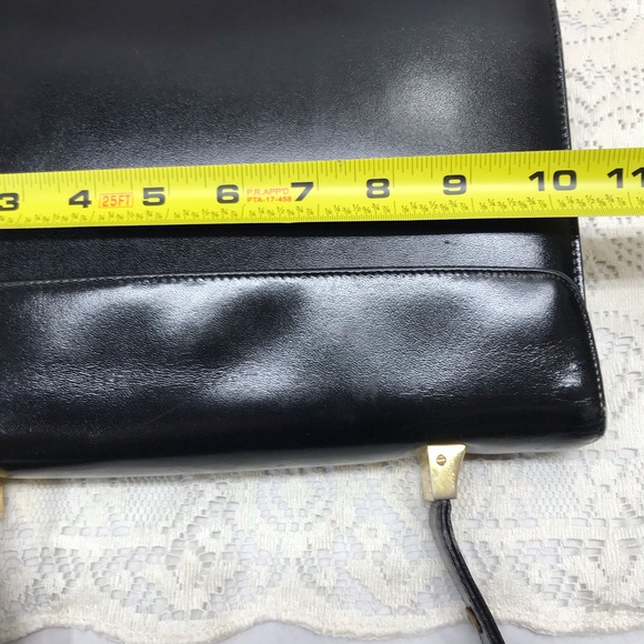 Vintage Koret black leather handbag red lining AMAZING - Picture 6 of 14